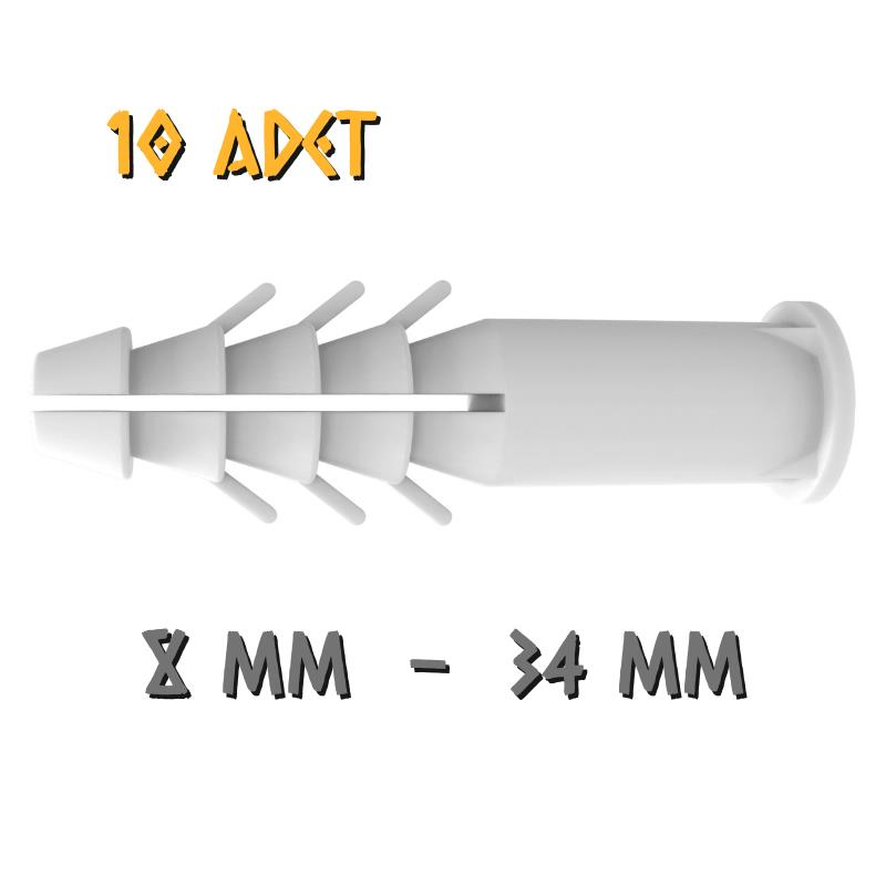 Made Extra Pul Başlı Alçıpan Dübeli - No: 8 - 10 Adet