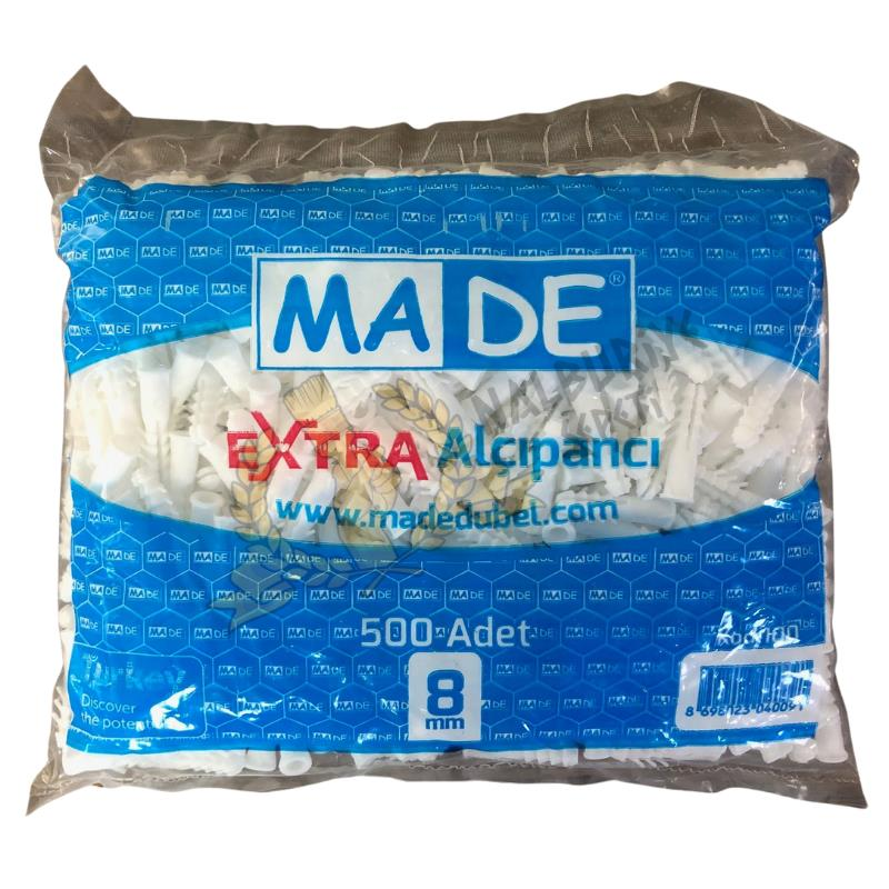 Made Extra Pul Başlı Alçıpan Dübeli - No: 8 - 500 Adet
