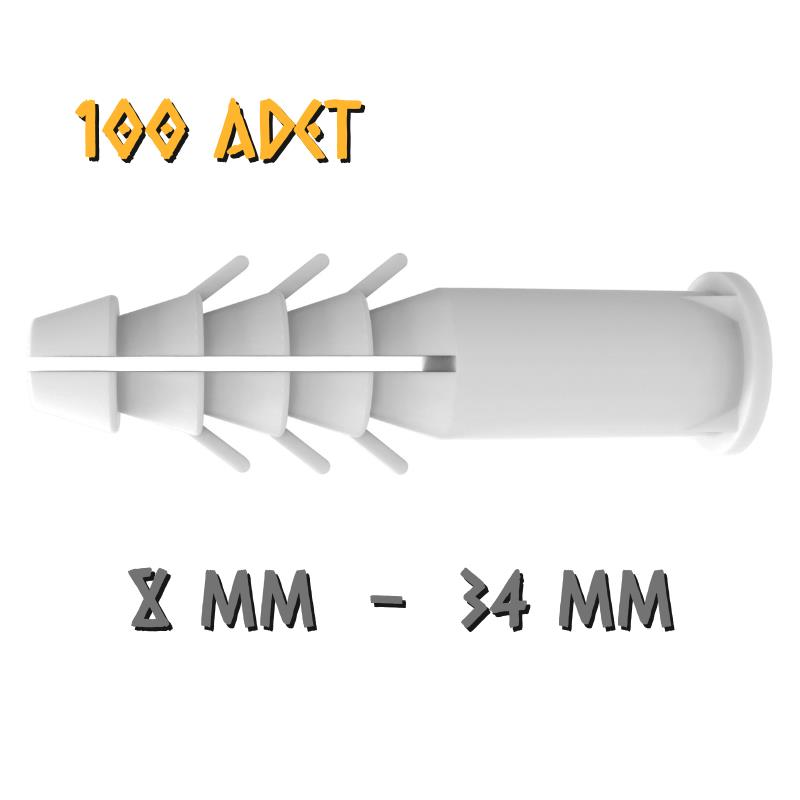 Made Extra Pul Başlı Alçıpan Dübeli - No: 8 - 100 Adet