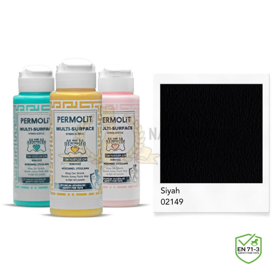 Permolit Multi Surface Akrilik Hobi Boyası SİYAH 120 ml.