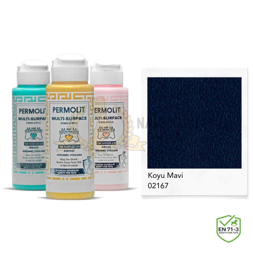 Permolit Multi Surface Akrilik Hobi Boyası KOYU MAVİ 120 ml.
