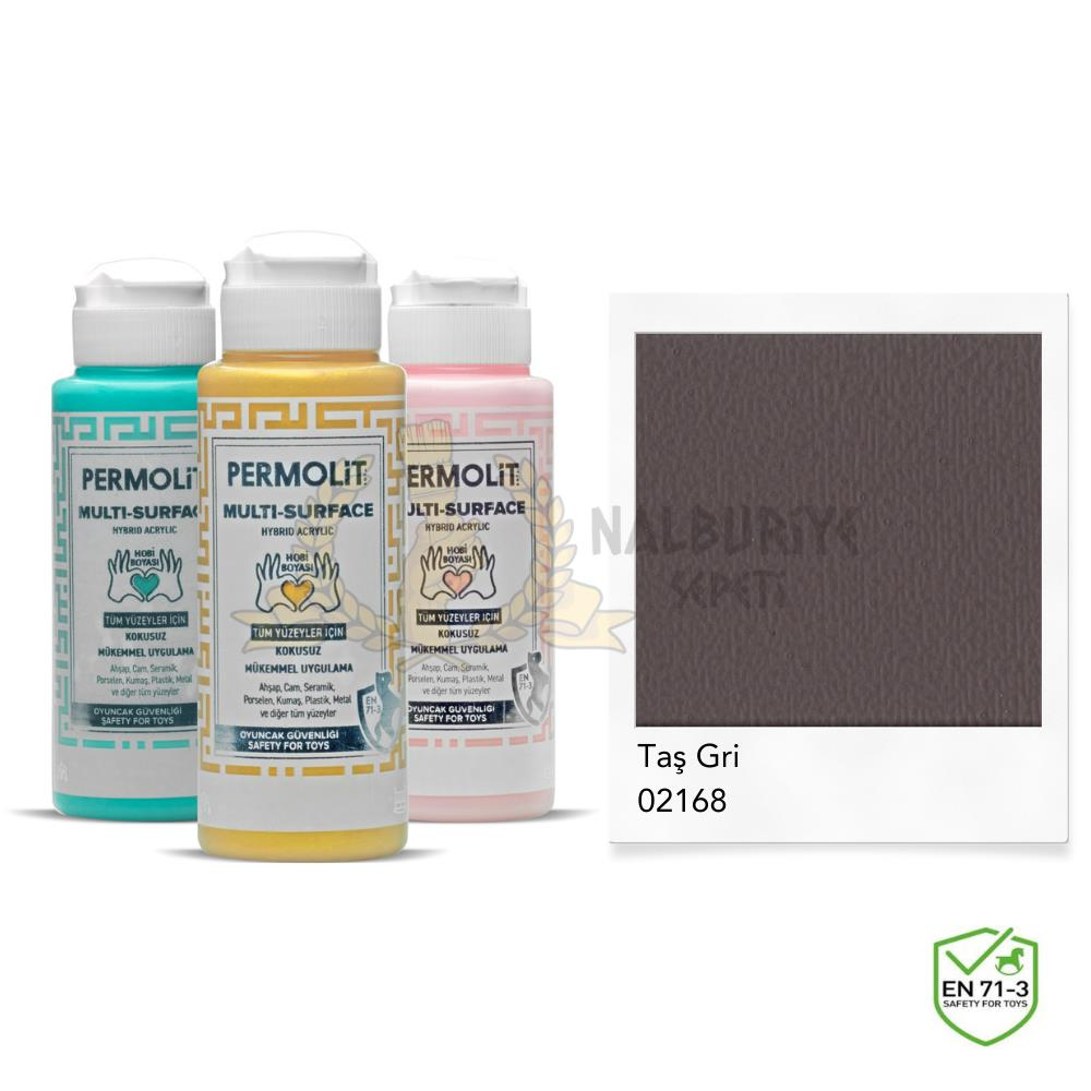 Permolit Multi Surface Akrilik Hobi Boyası TAŞ GRİ 120 ml.