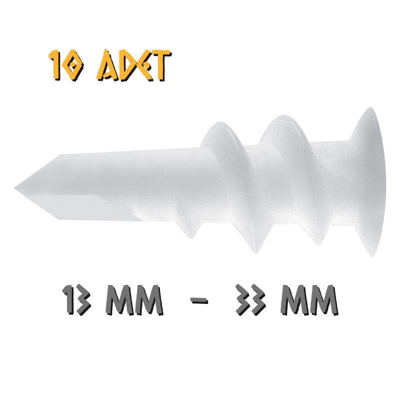 Made Turbolet Matkap Uçlu Plastik Dübel - No: 13 - 10 Adet