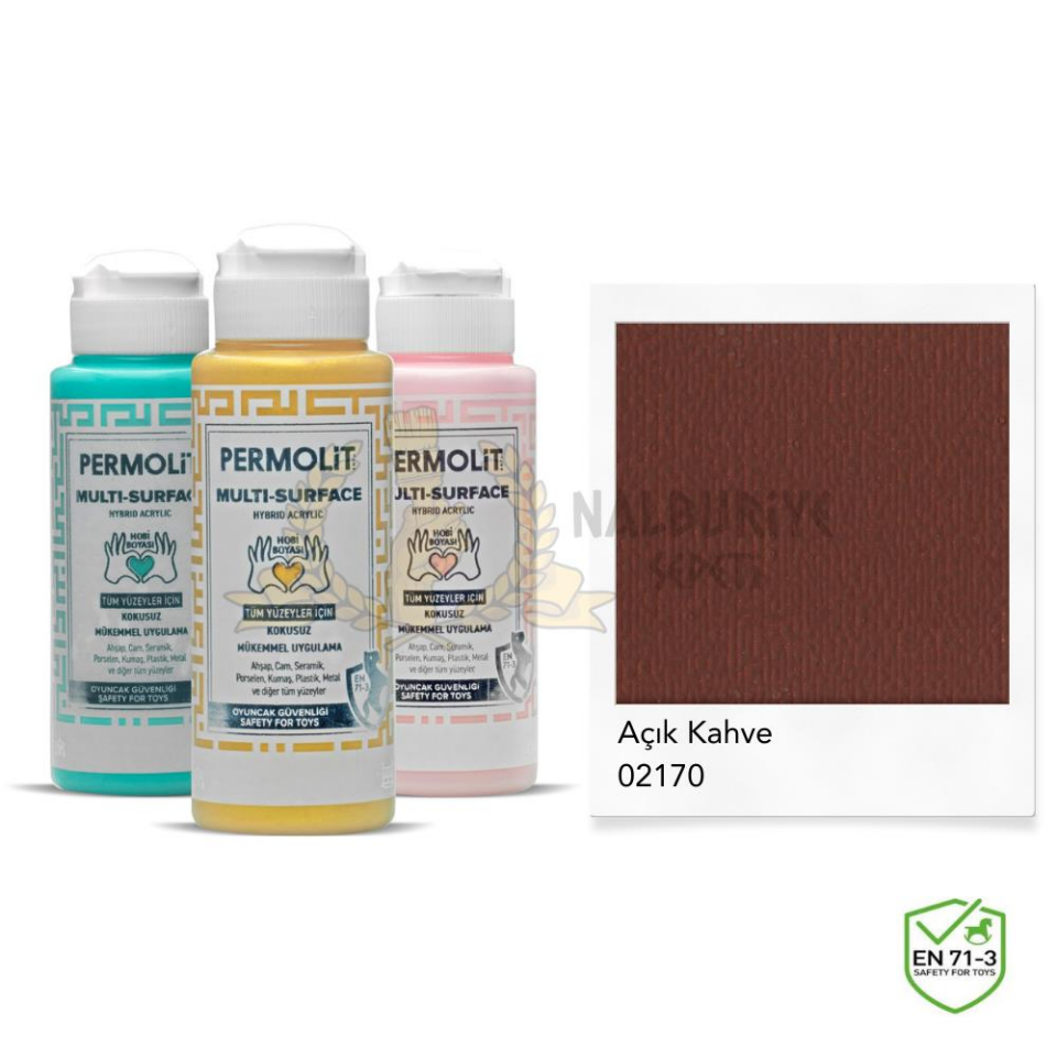 Permolit Multi Surface Akrilik Hobi Boyası AÇIK KAHVE 120 ml.