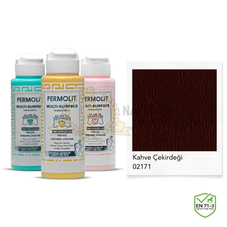 Permolit Multi Surface Akrilik Hobi Boyası KAHVE ÇEKİRDEĞİ 120 ml.