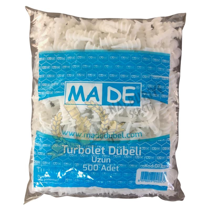 Made Turbolet Matkap Uçlu Plastik Dübel - No: 13 - 500 Adet