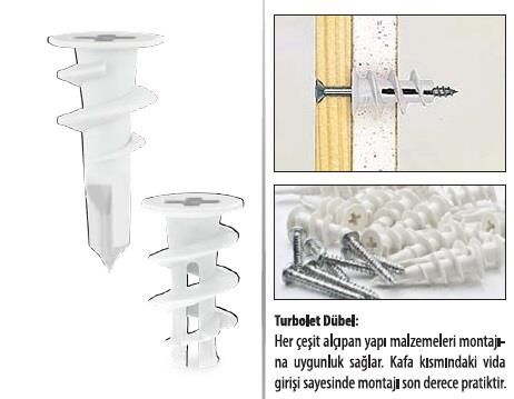 Made Turbolet Matkap Uçlu Plastik Dübel - No: 13 - 500 Adet