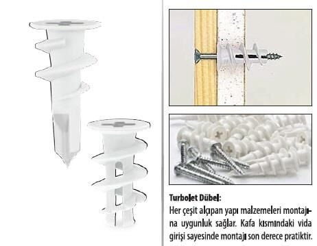 Made Turbolet Matkap Uçlu Plastik Dübel - No: 13 - 500 Adet