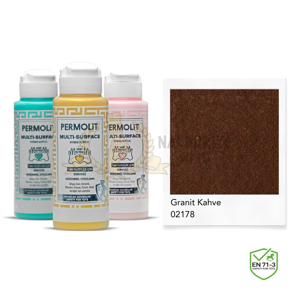 Permolit Multi Surface Akrilik Hobi Boyası GRANİT KAHVE 120 ml.
