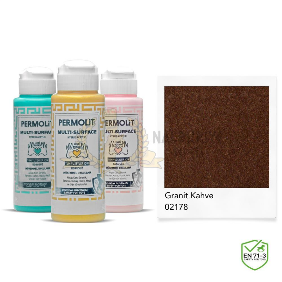 Permolit Multi Surface Akrilik Hobi Boyası GRANİT KAHVE 120 ml.