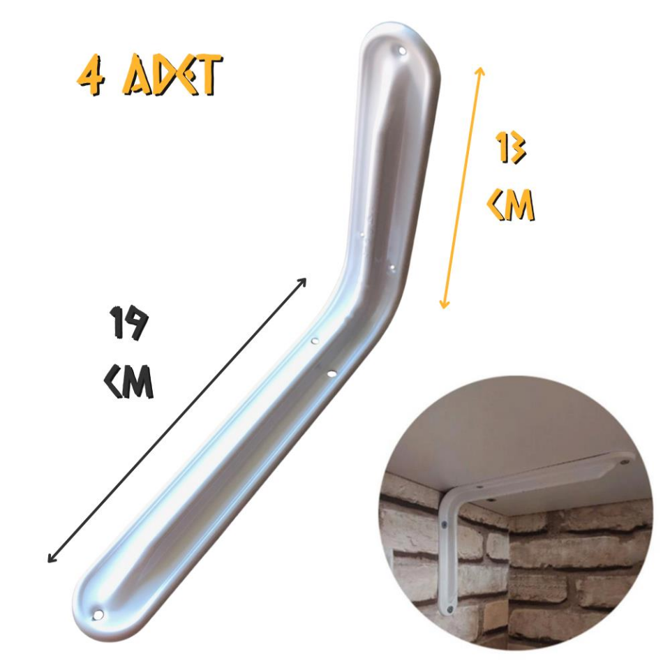 Flore Raf Altı L Ayak Beyaz No: 6x8 - 130x190 mm. - 4 Adet
