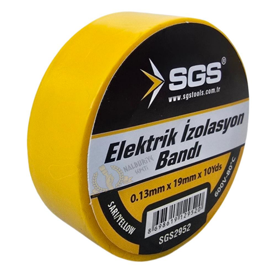 SGS Elektrik İzolasyon Bandı - Sarı - 19 mm x 9 mt. - 1 Adet