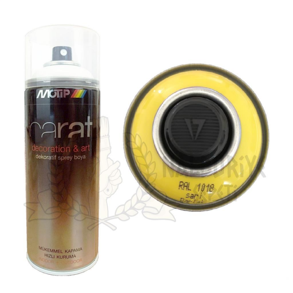 Motip Carat Akrilik Sprey Boya SARI PARLAK 400 ml - RAL1018