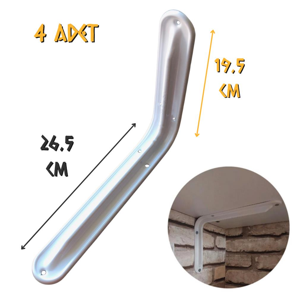 Flore Raf Altı L Ayak Beyaz No: 8x10 - 195x265 mm. - 4 Adet