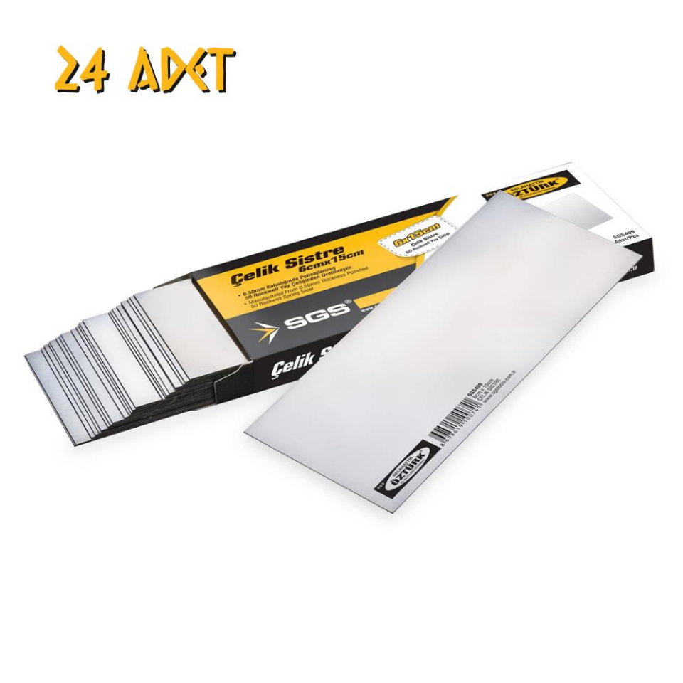 SGS Paslanmaz Çelik Sistre - 0.5 mm. - 6x15 cm. - 24 Adet