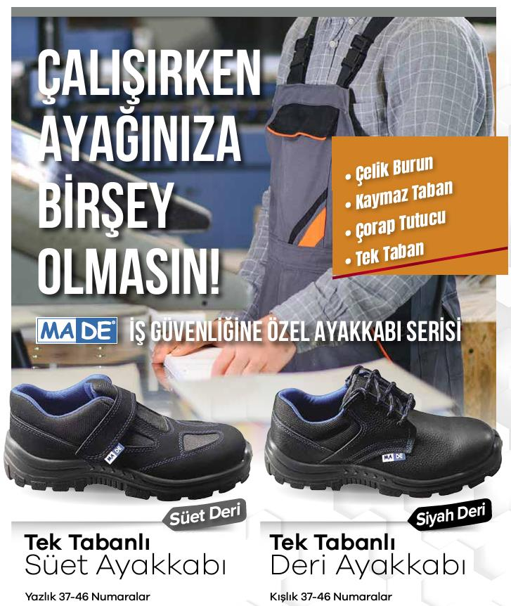 Made Çelik Burunlu Kaymaz İş Ayakkabısı - Yazlık - Cırtlı - 39