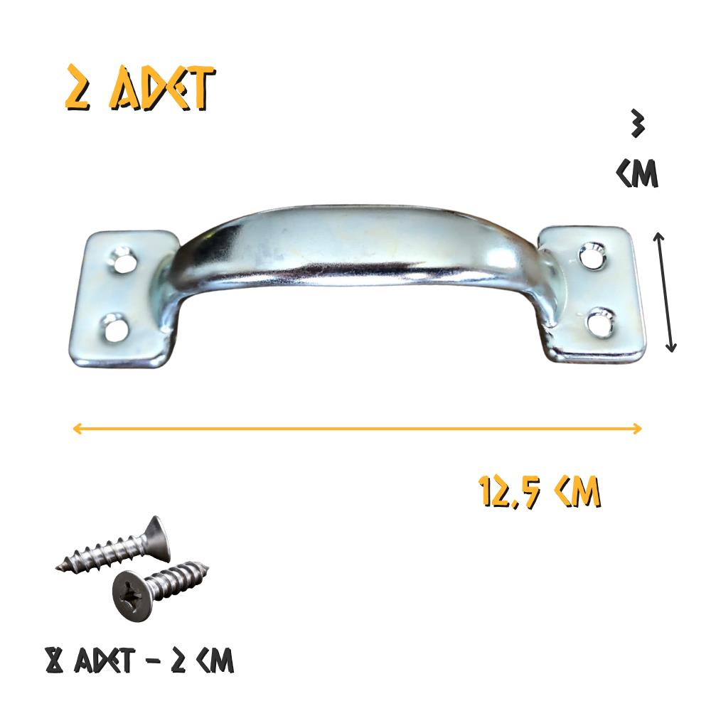Flore Dolap Çekmece Boş Kulp Kadyum Gri - 125 mm. - 2 Adet