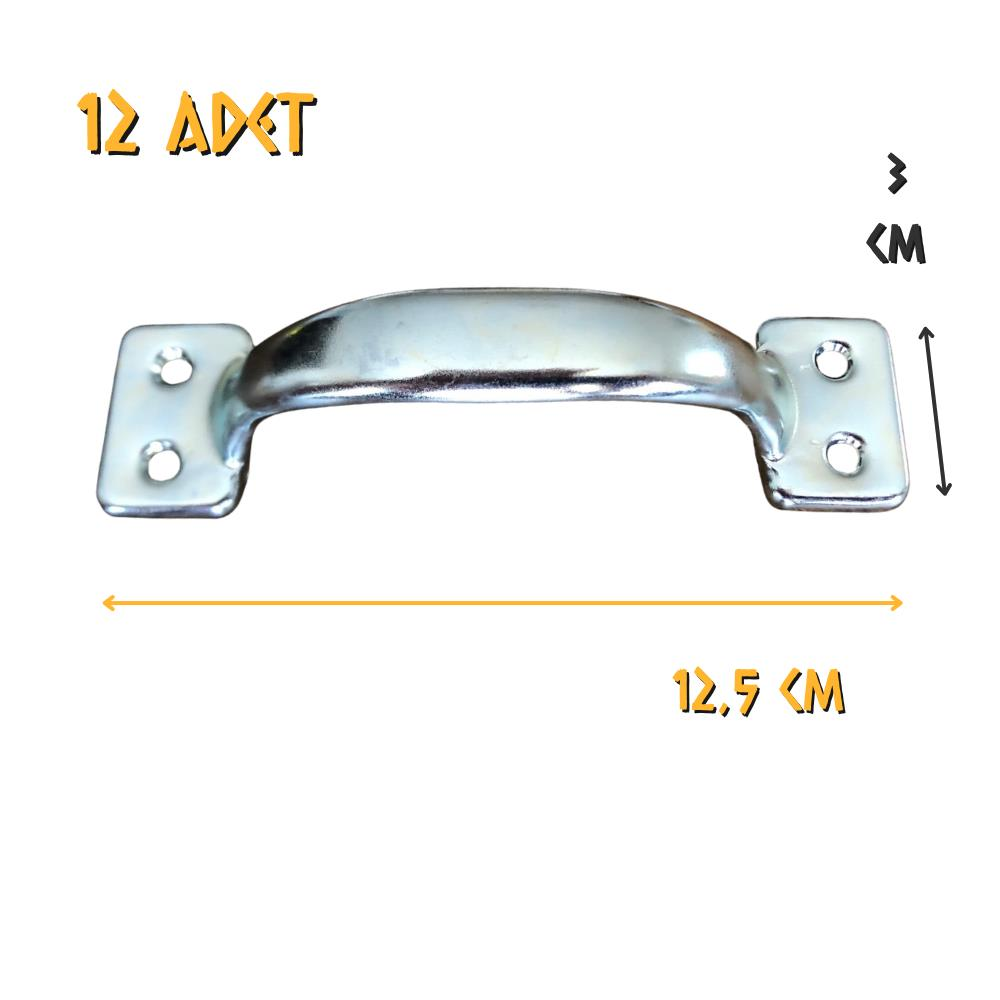 Flore Dolap Çekmece Boş Kulp Kadyum Gri - 125 mm. - 12 Adet