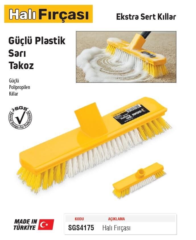 SGS Sap Takılabilir Pasolu Sert Plastik Kıllı Halı Fırçası