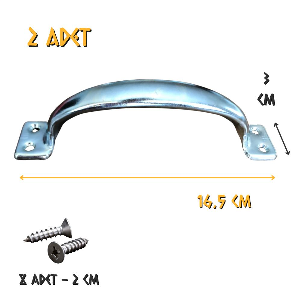 Flore Dolap Çekmece Boş Kulp Kadyum Gri - 165 mm. - 2 Adet