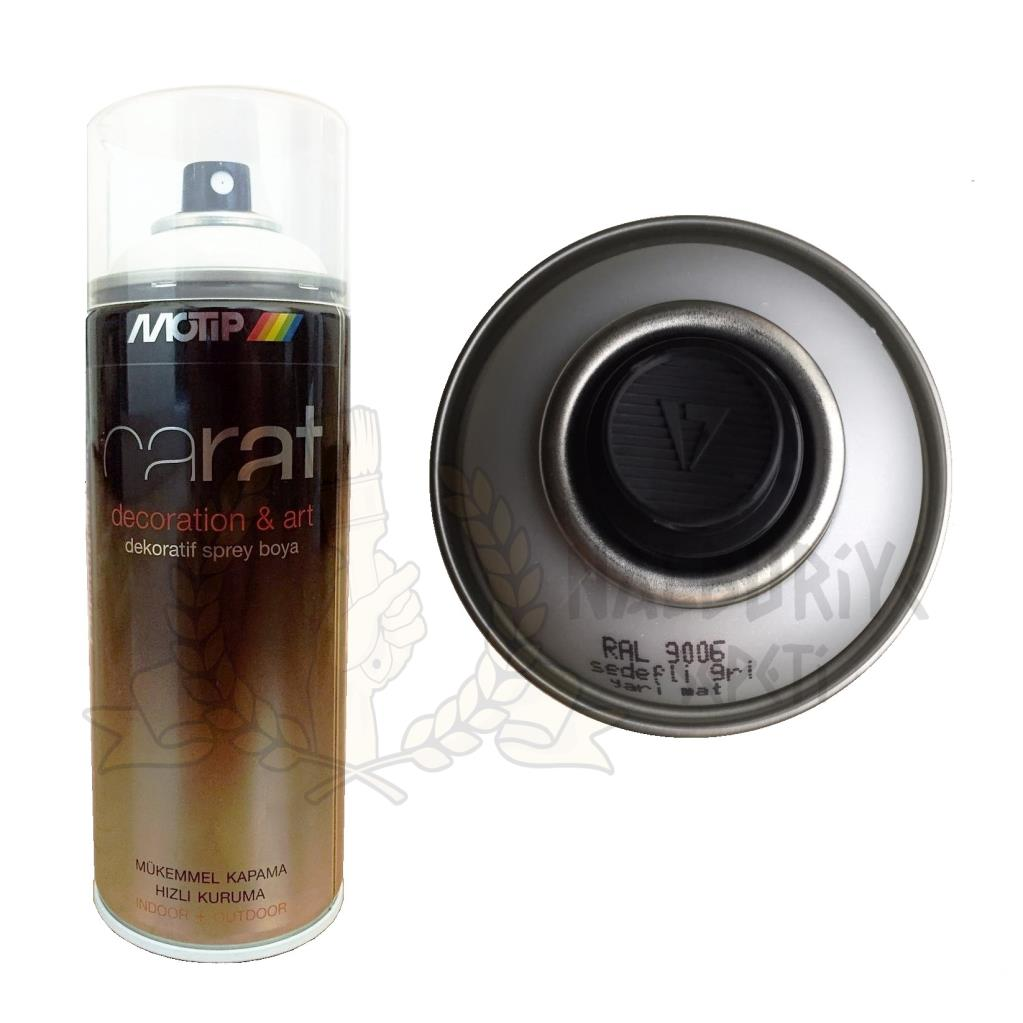 Motip Carat Akrilik Sprey Boya SEDEFLİ GRİ YARI MAT 400 ml - RAL9006