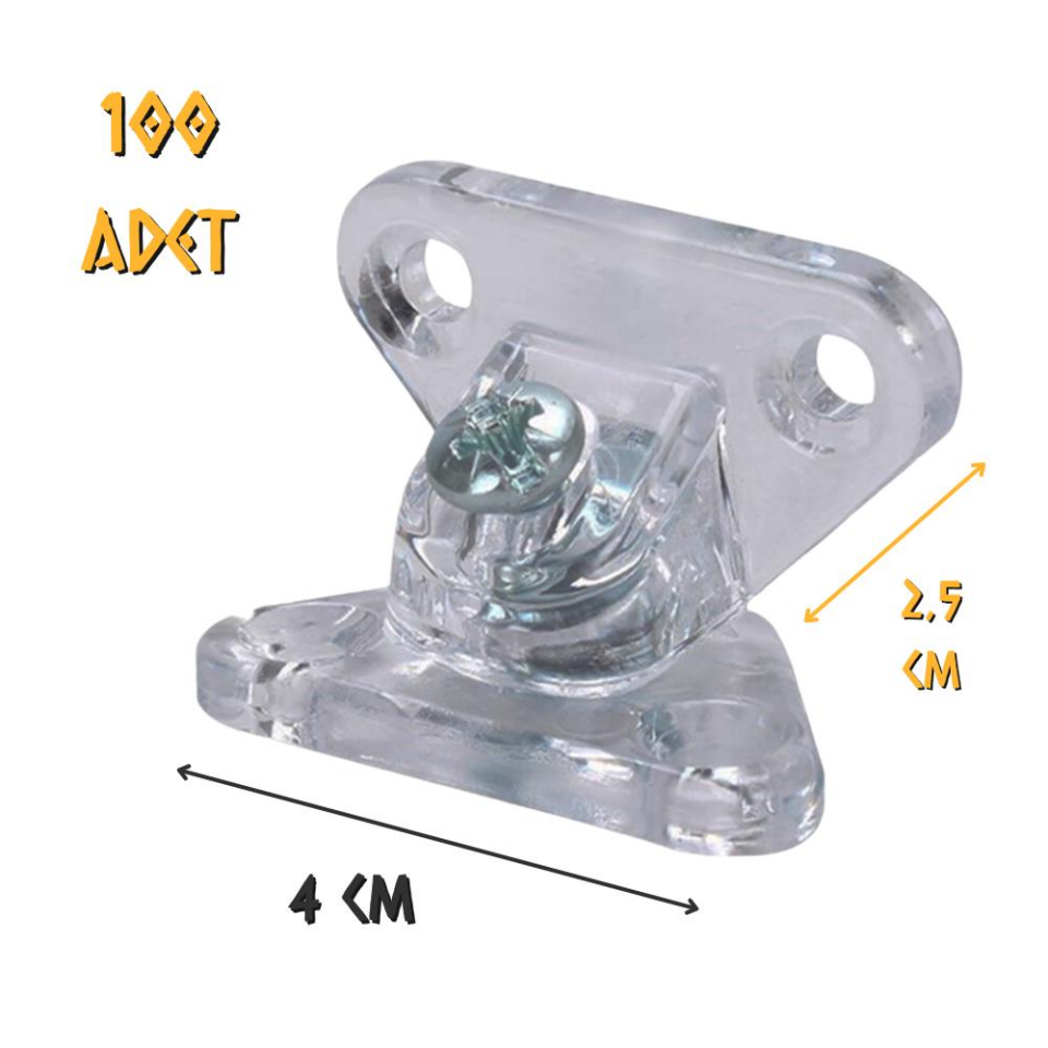 Metali Açılı Kelebek Çektirme Standart Şeffaf - 100 Adet