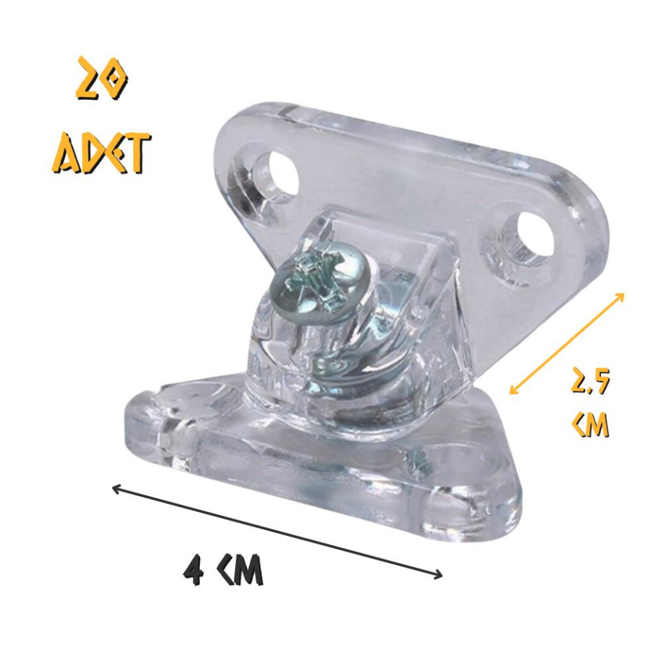 Metali Açılı Kelebek Çektirme Standart Şeffaf - 20 Adet