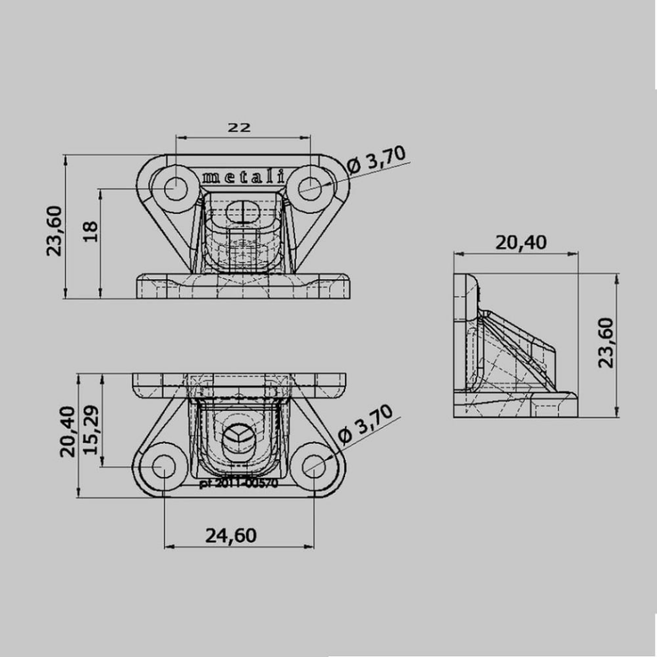 Metali Açılı Kelebek Çektirme Standart Şeffaf - 20 Adet