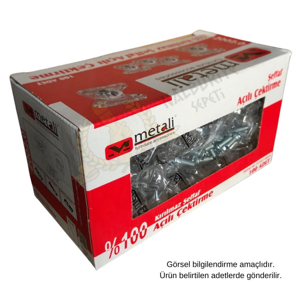 Metali Açılı Kelebek Çektirme Standart Şeffaf - 20 Adet