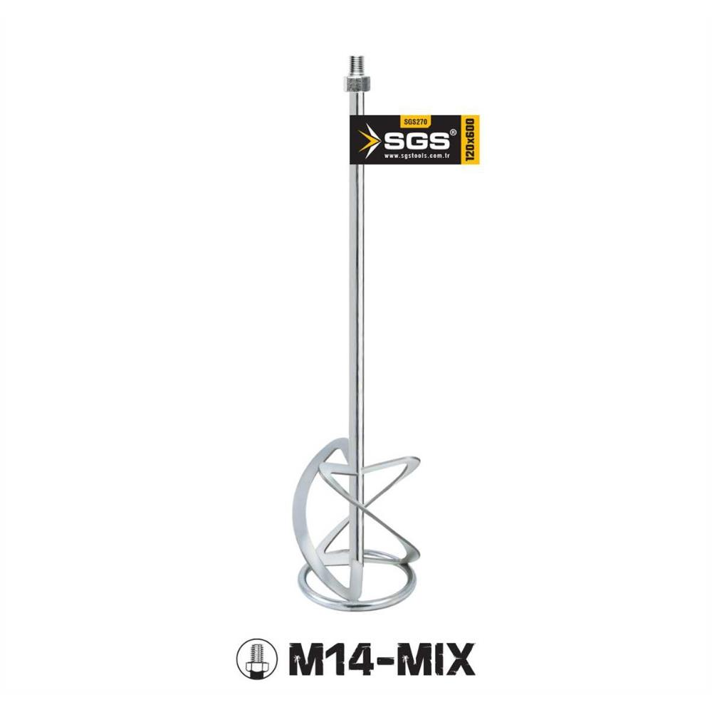 SGS M14 Mix Boya Alçı Harç Tutkal Karıştırıcı 120x600 mm.