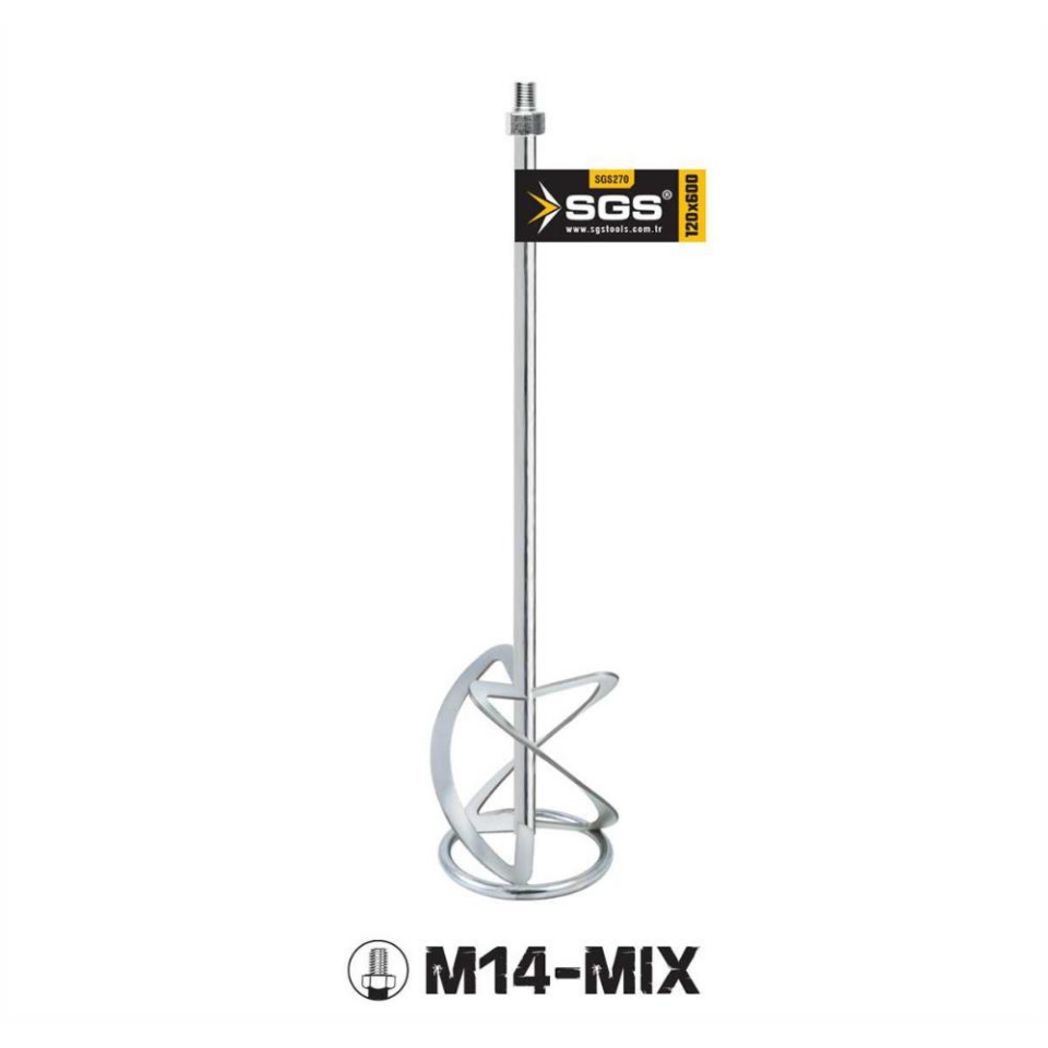 SGS M14 Mix Boya Alçı Harç Tutkal Karıştırıcı 120x600 mm.