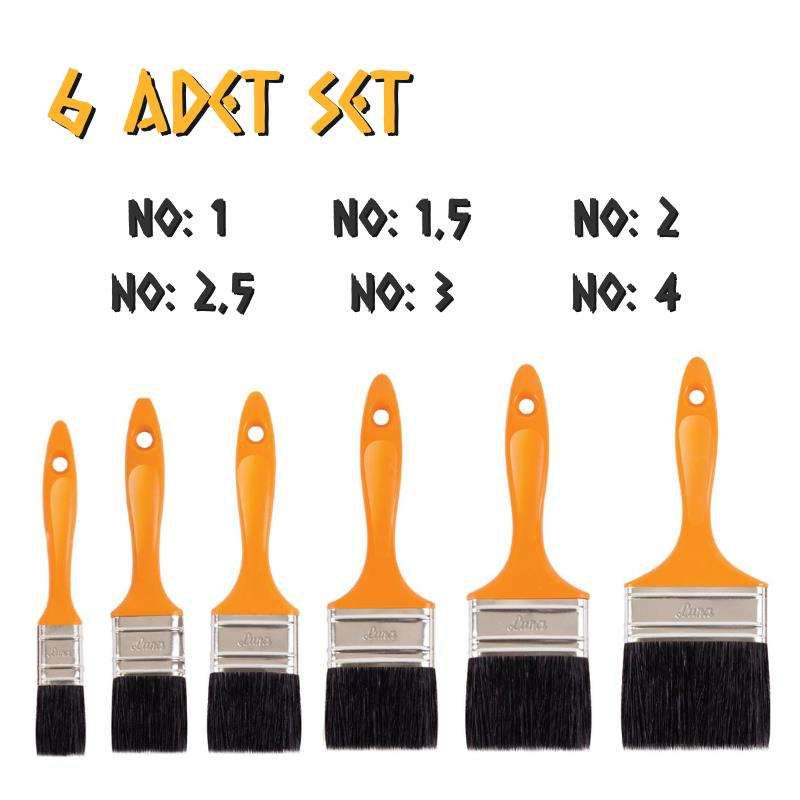 İzmir Fırça Luna Yağlı Boya Fırça Seti 6 Parça - No: 1-1.5-2-2.5-3-4