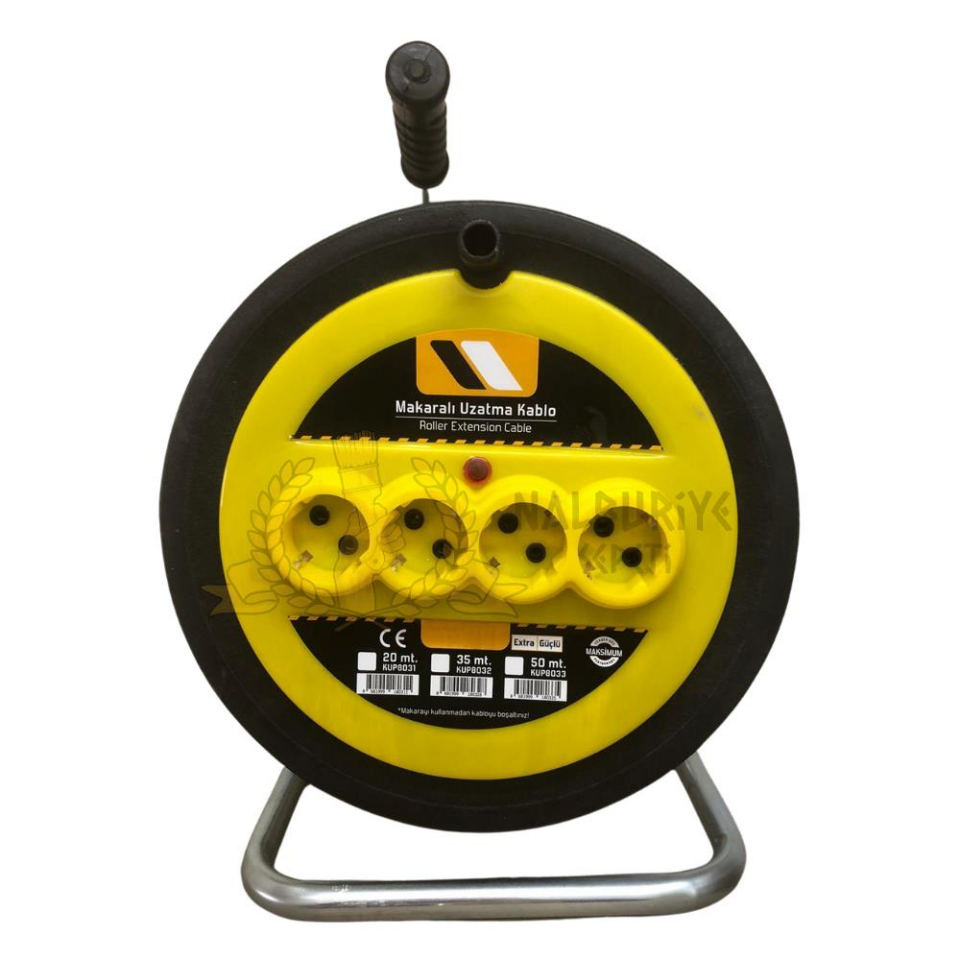 Kupa Makaralı Uzatma Kablosu 3x2.5 - 4 Priz - 40 mt.