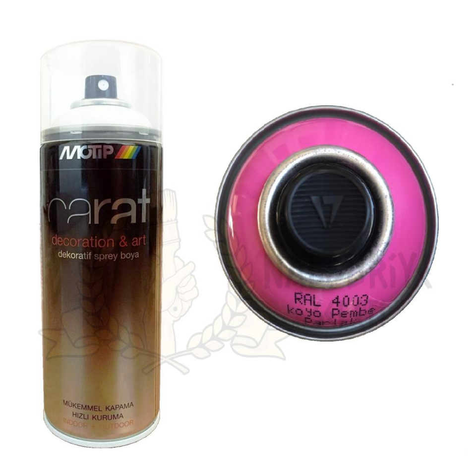 Motip Carat Akrilik Sprey Boya KOYU PEMBE PARLAK 400 ml - RAL4003