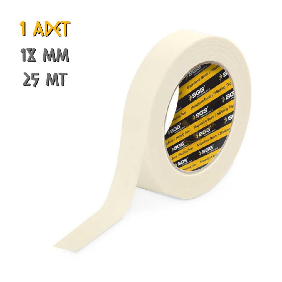 SGS Kağıt Maskeleme Bandı 18 mm. - 25 mt. - 1 Adet