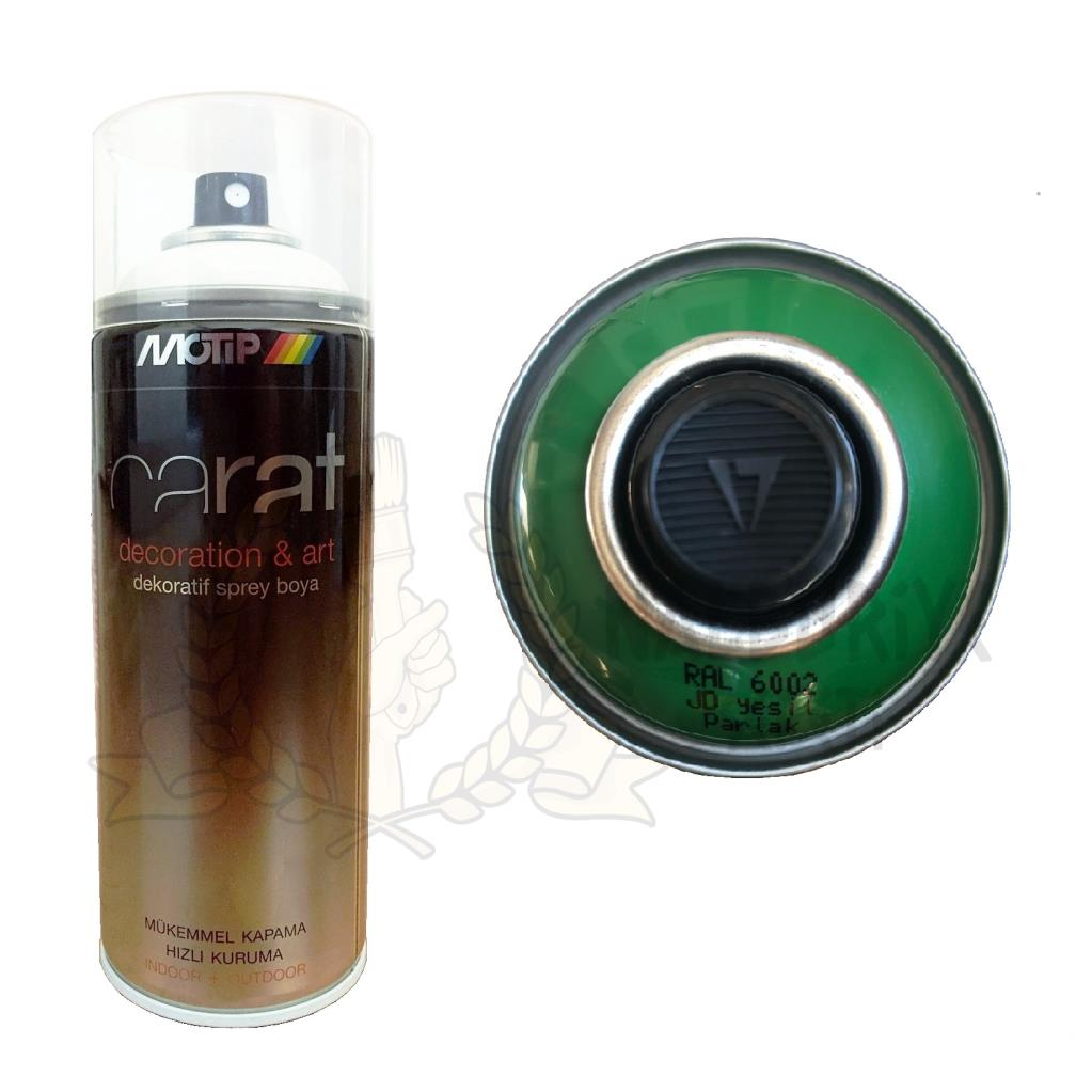 Motip Carat Akrilik Sprey Boya YAPRAK YEŞİL PARLAK 400 ml - RAL6002