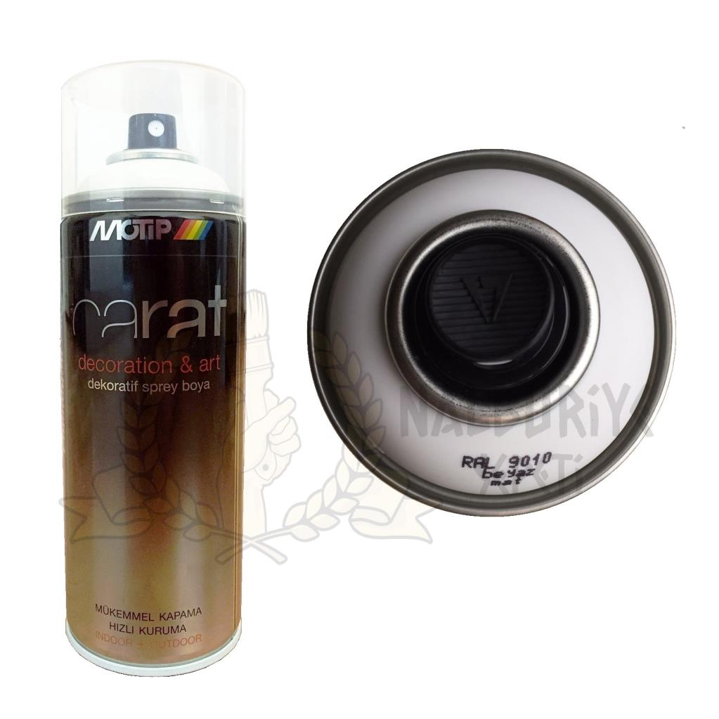 Motip Carat Akrilik Sprey Boya MAT BEYAZ 400 ml - RAL9010