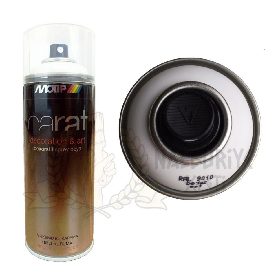 Motip Carat Akrilik Sprey Boya MAT BEYAZ 400 ml - RAL9010