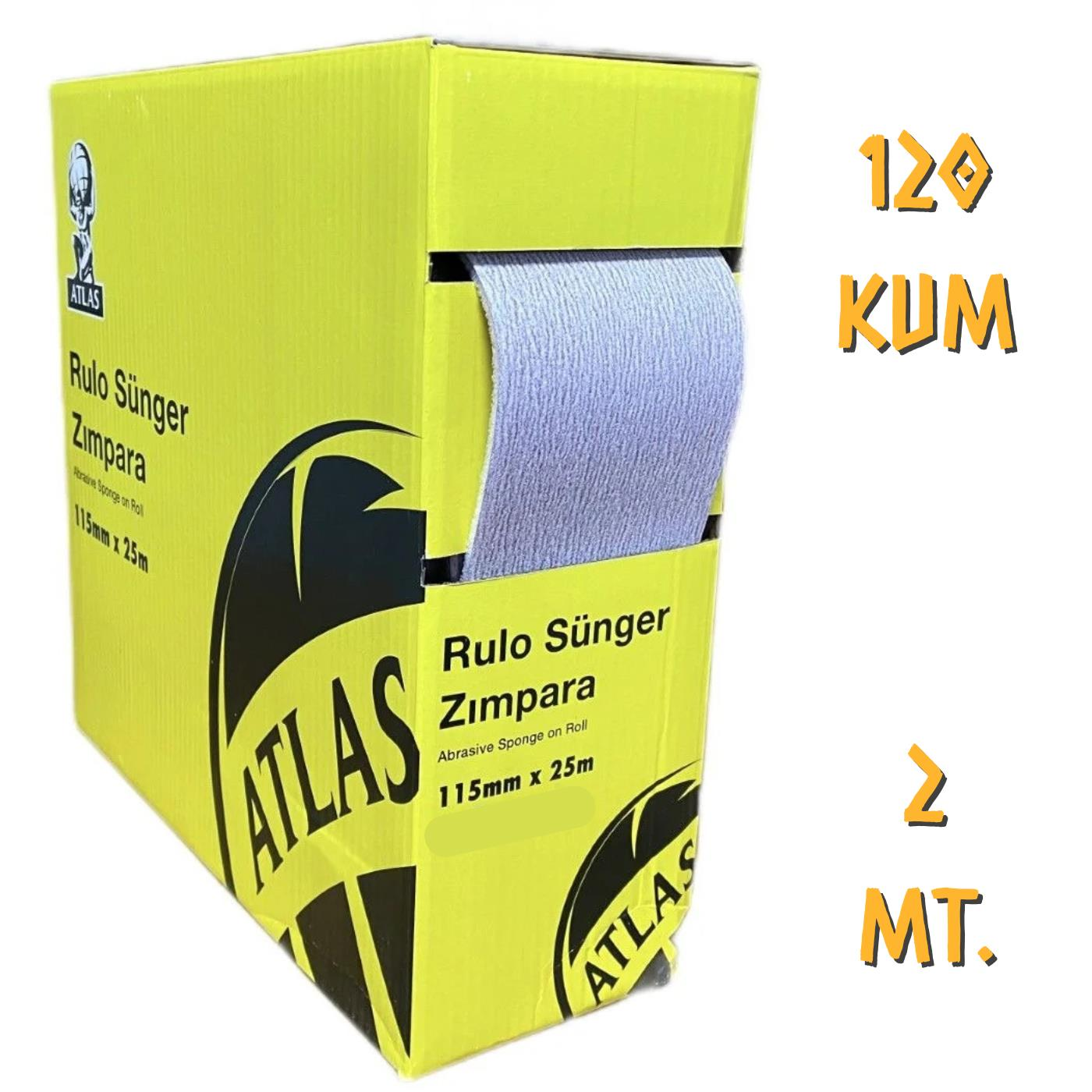 Atlas Rulo Soft Sünger Zımpara 115 mm. - 2 mt. - 120 Kum