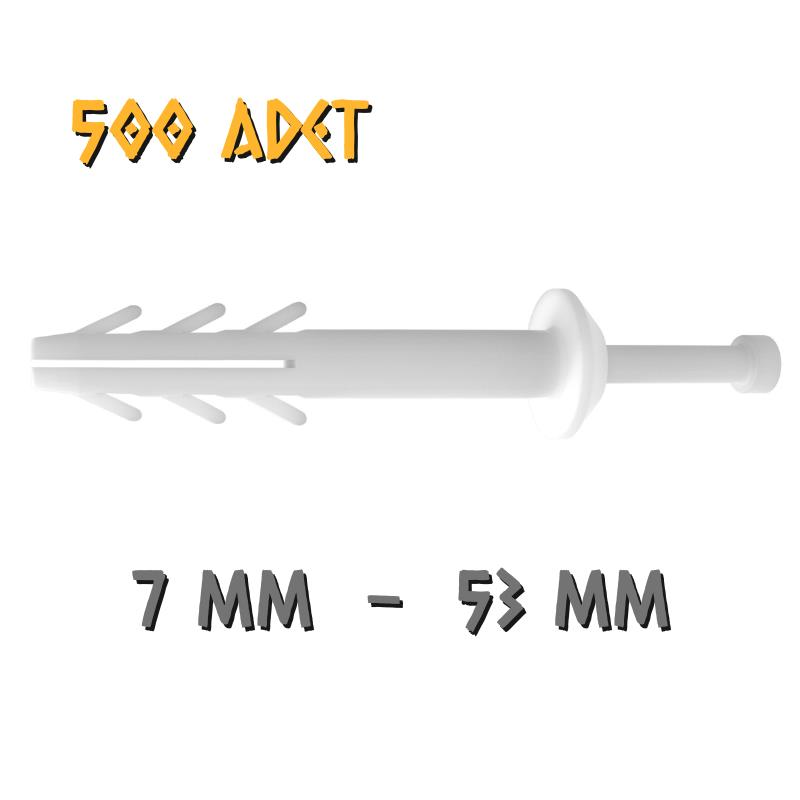 Made Extra Plastik Çivili Korniş Montaj Dübeli 7 mm. - 500 Adet