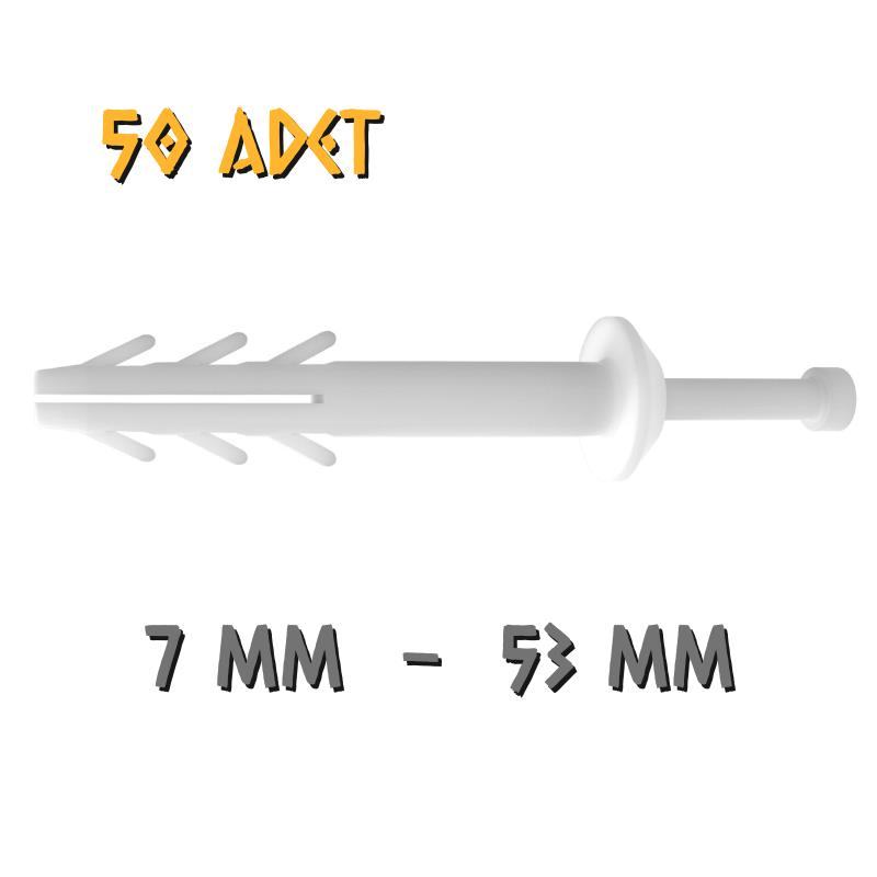 Made Extra Plastik Çivili Korniş Montaj Dübeli 7 mm. - 50 Adet