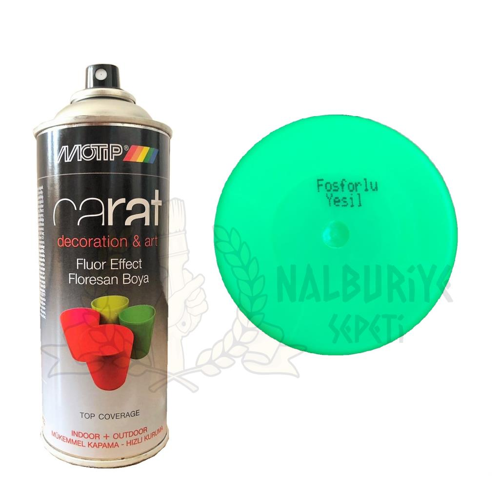 Motip Carat Akrilik Sprey Boya FLORESAN FOSFORLU YEŞİL 400 ml