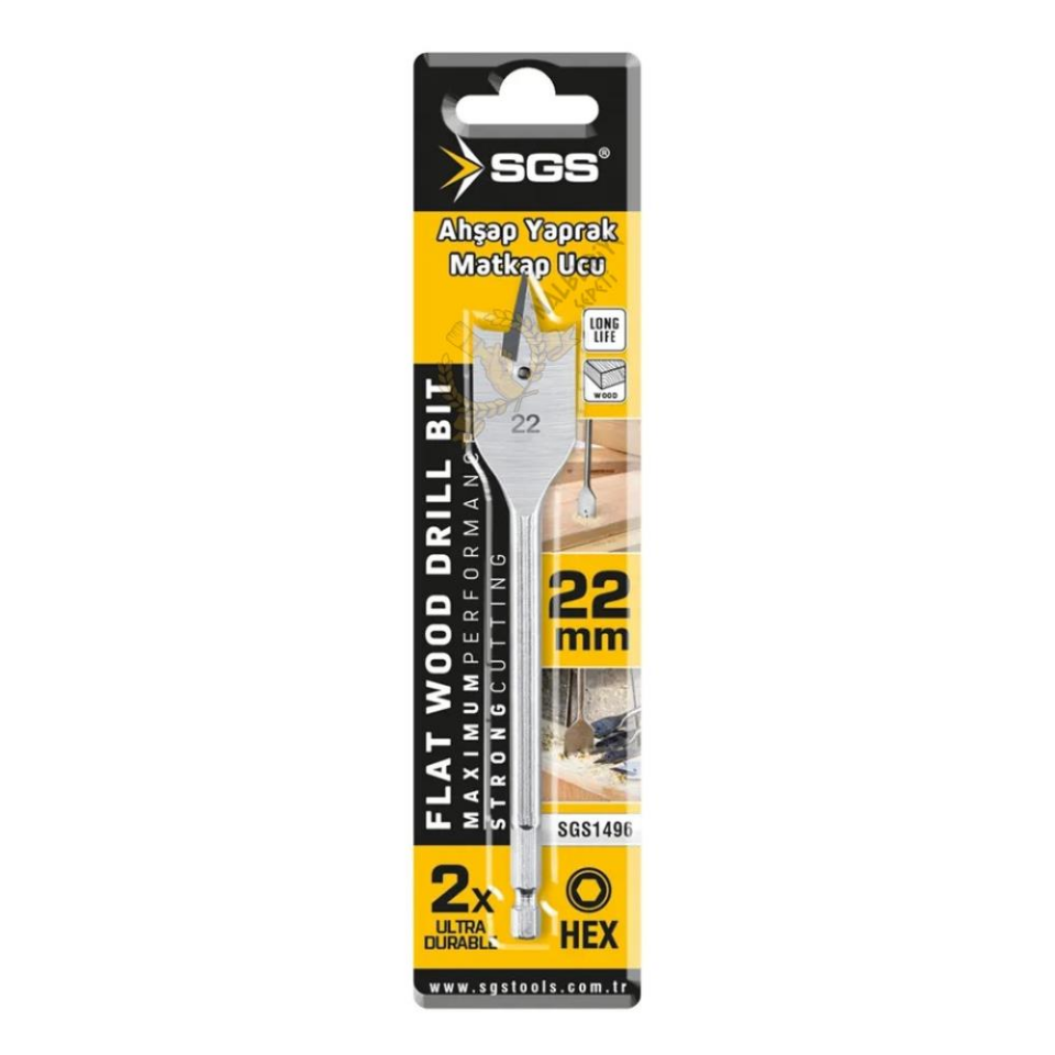 SGS Ahşap Yaprak Matkap Ucu 22x152 mm. - 1 Adet