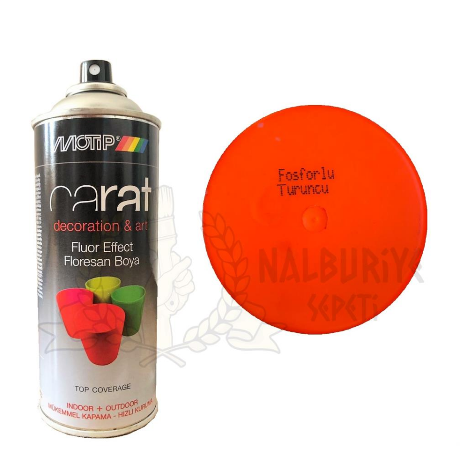 Motip Carat Akrilik Sprey Boya FLORESAN FOSFORLU TURUNCU 400 ml