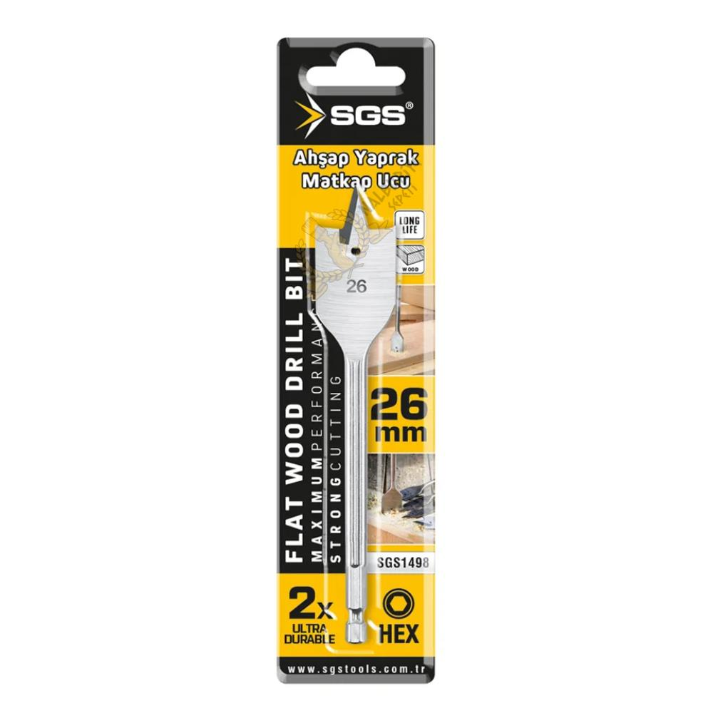 SGS Ahşap Yaprak Matkap Ucu 26x152 mm. - 1 Adet