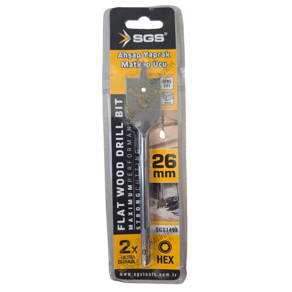 SGS Ahşap Yaprak Matkap Ucu 26x152 mm. - 1 Adet