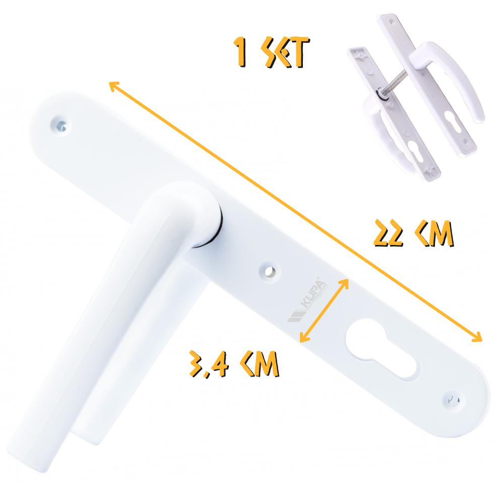 Kupa PVC Pimapen Kapı Kolu - Yale - 1 Takım