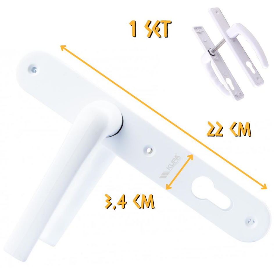 Kupa PVC Pimapen Kapı Kolu - Yale - 1 Takım