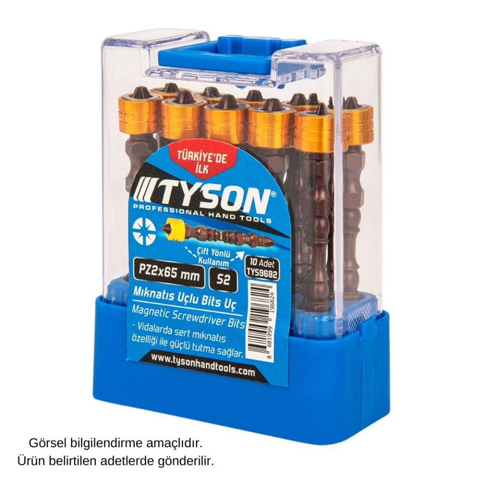 Kupa Tyson Mıknatıslı Bits Uç - Çift Yönlü - PZ2 Yıldız - 6.5 cm. - 1 Adet
