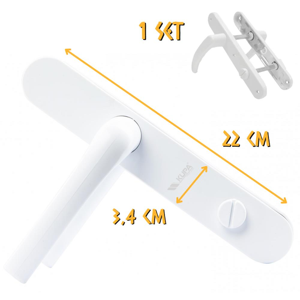 Kupa PVC Pimapen Kapı Kolu - WC - 1 Takım